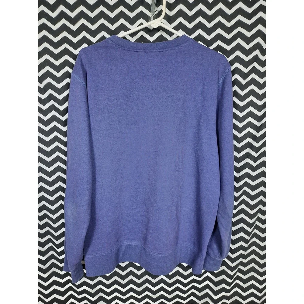 The North Face Mens‎ Crewneck Sweatshirt Blue Purple Logo Patch Pullover Large